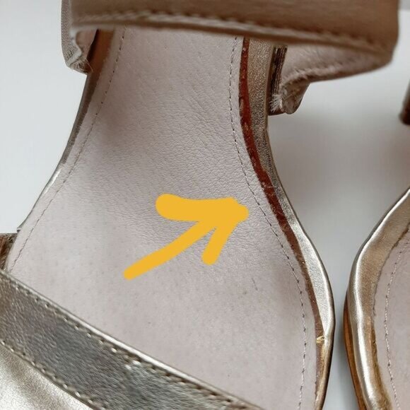 ALDO Everest Leather Open Toe High Heel Sandals Nude Cream & Silver Sz 10 Eur 41 - Picture 13 of 16